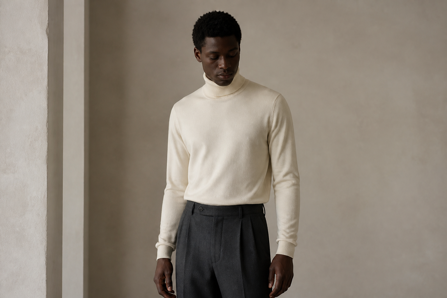 Ivory merino rollneck